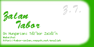 zalan tabor business card